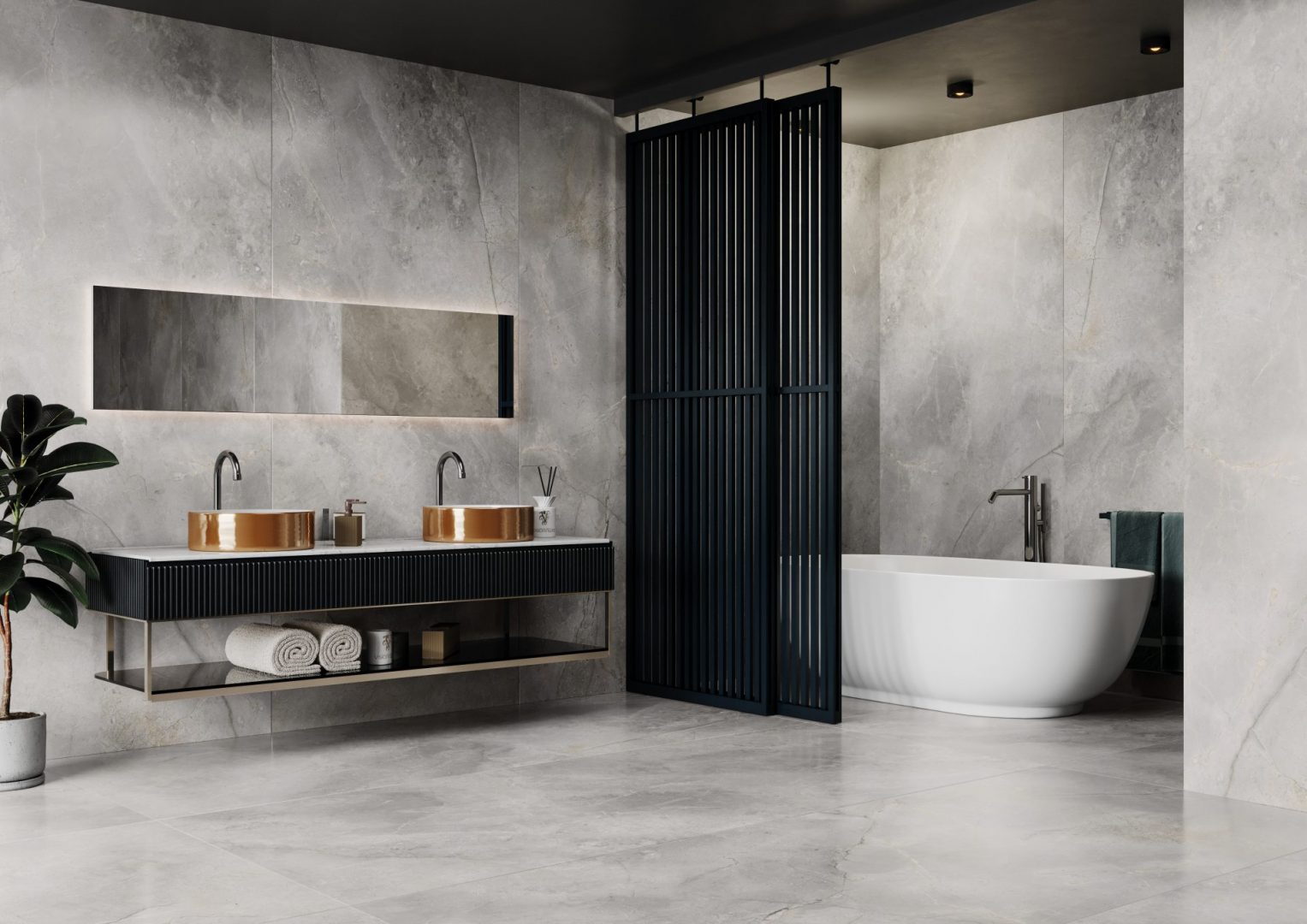 Cerrad Коллекция MASTERSTONE Masterstone Silver Nat 120*120 см в интерьере