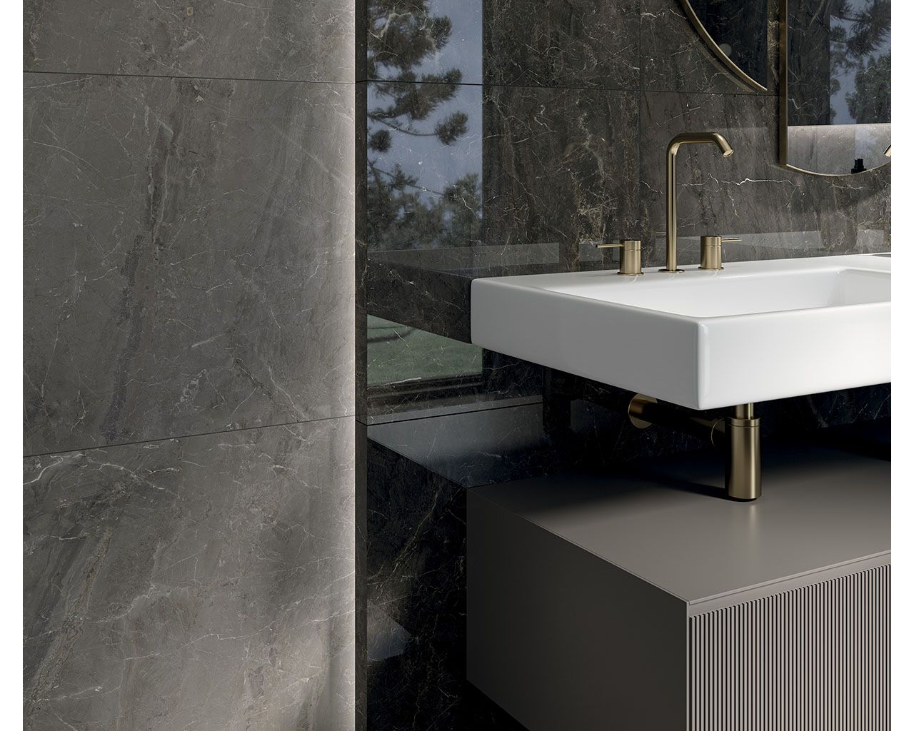 Paradyz Коллекция WONDERSTONE Light Grey Pol 59,8*119,8 см в интерьере
