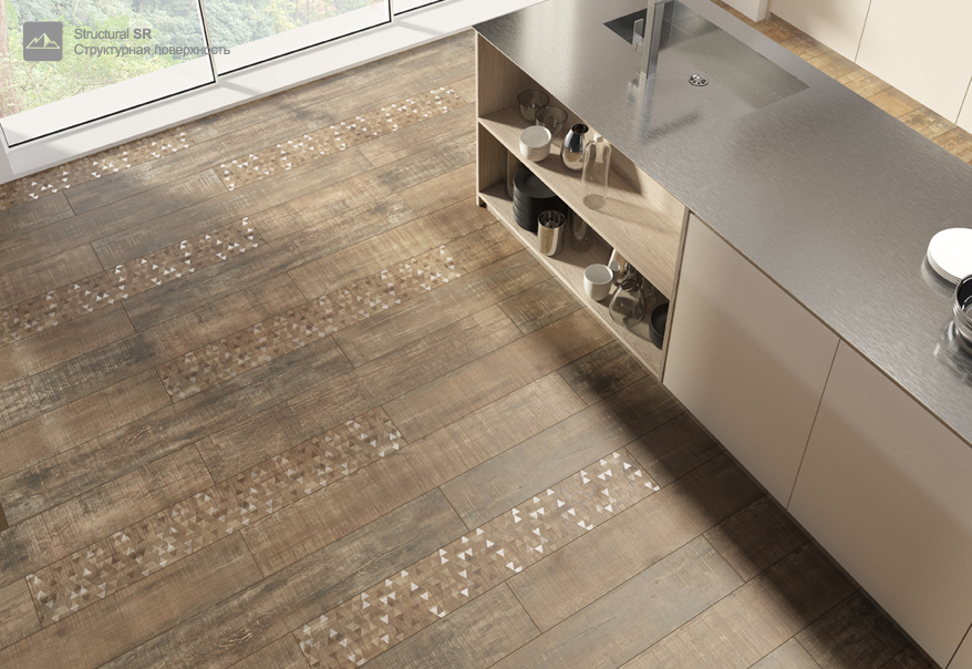 Idalgo WOOD EGO Decor Вуд Эго Декор SR беж 19,5*120 см в интерьере